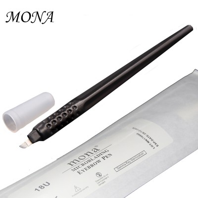 Professional 18U Disposable Manual Pen Black Microblading Blade Pen for 3D Eyebrow Tattoo